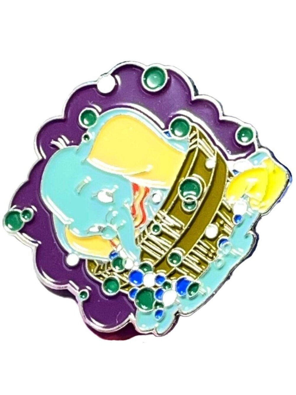 Dumbo Elephant Lapel Pin Wash Tub Bubbles Enamel Brooch Pin Accessories Jewelry